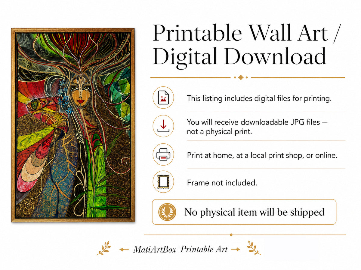 Awakening printable wall art by MATBEST / MatiArtBox. The purchase includes downloadable JPG files for printing at home, locally or online; no frame or physical item will be shipped.