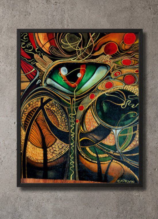 Is Not What You Think You See by MatiArtBox printable wall art mockup showing a framed artwork above a concrete-wall.